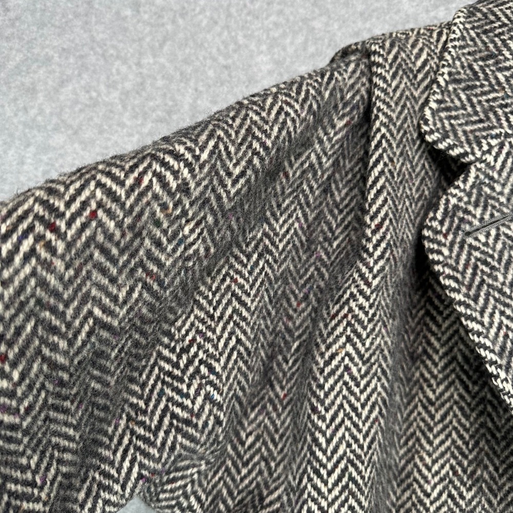 VTG Braefair Wool Herringbone Tweed Blazer Jacket Womens 12 Oversized Two Button - Picture 4 of 10